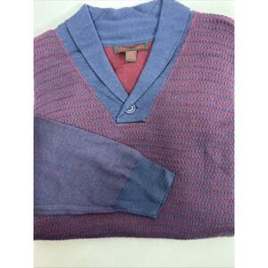 NWOT‎ LINEA UOMO Blue & Red Preppy Wool Blend Sweater Size 2XLT